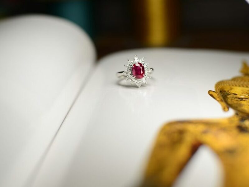 Garnet Solitaire Ring (sample photo)